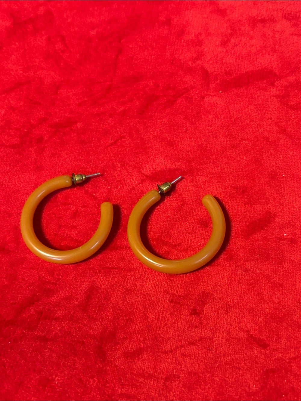 Warm Amber Hoop Earrings for Women